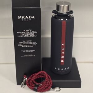 Prada Navy Blue and Red Water Bottle